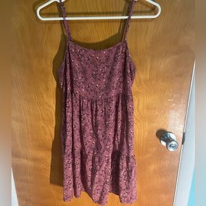 Purple Floral Babydoll Dress - Small